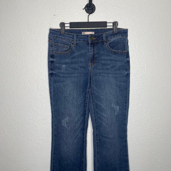 So Womens Jeans Size 30 Low Rise Bootcut Medium Wash Denim Blue Casual Wear - Picture 10 of 13